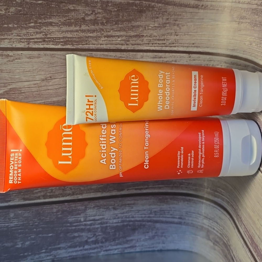 Clean Tangerine New Lume Acidified Body Wash 8.5 oz & Whole Body Deordrant 3oz**
